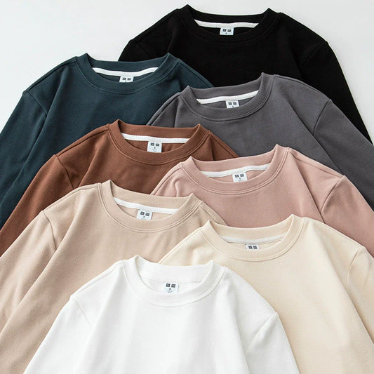 Double sided velvet warm long sleeved T-shirt with added velvet for autumn and winter