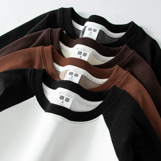 26 Double sided velvet round neck long sleeved T-shirt for warmth and thickened velvet