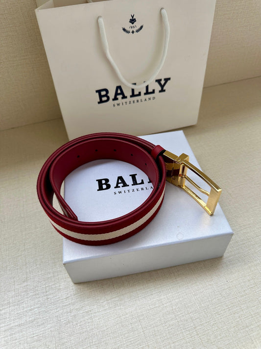 25 BAL Men's belt, burgundy reverse
