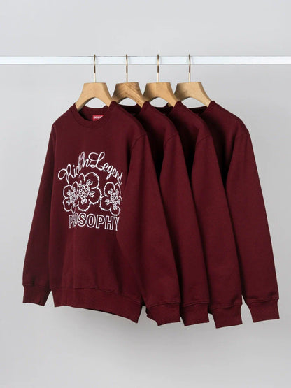 26 Knitted hooded sweatshirt with embroidery, long sleeves and fleece lining