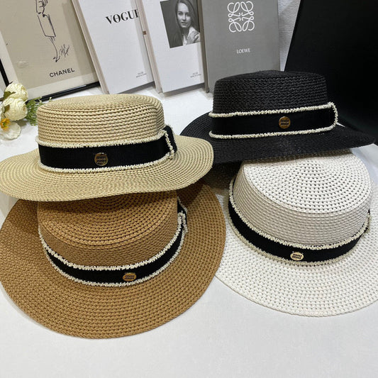 2025 New Ribbon Holiday Woven Sun Hat