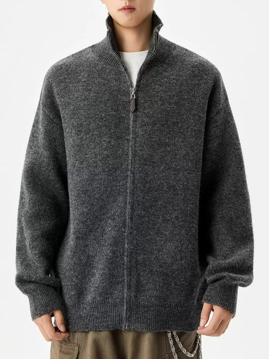 Wool cardigan knitted sweater for men