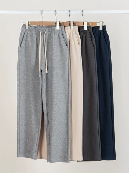 26 Men's straight-leg twill trousers, loose fit