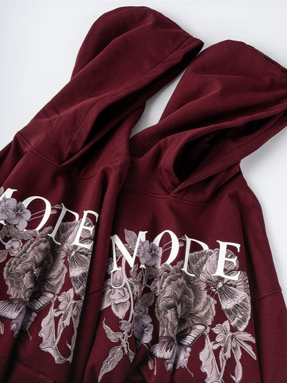 26 New Year Red Print Hoodie