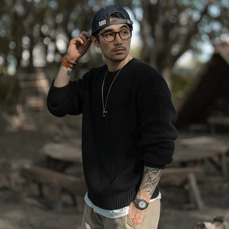 26 Solid color chunky knit sweater