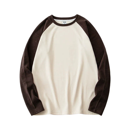 26 Double sided velvet round neck long sleeved T-shirt for warmth and thickened velvet