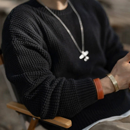 26 Solid color chunky knit sweater