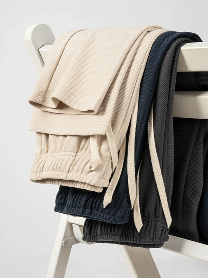 26 Men's straight-leg twill trousers, loose fit