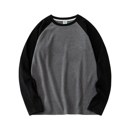 26 Double sided velvet round neck long sleeved T-shirt for warmth and thickened velvet