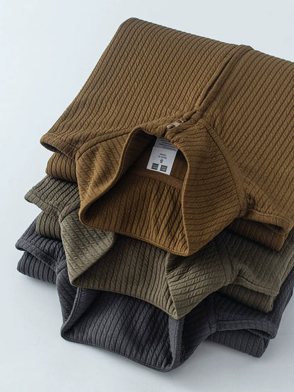 26 New pleated striped stand-up collar coat