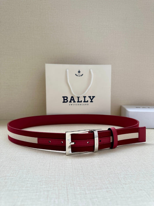 25 BAL Men's belt, burgundy reverse