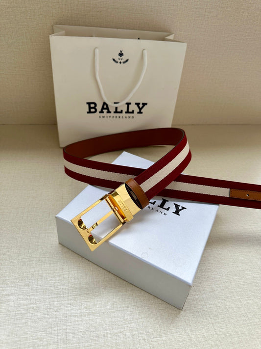 25 BAL Men's belt, burgundy reverse